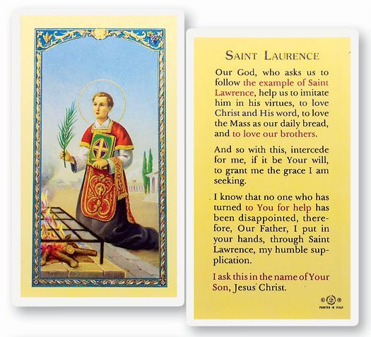 St. Lawrence Holy Card