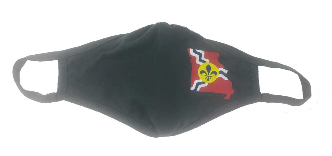 St. Louis Missouri State Flag 3-Ply Reusable Face Mask, Grey