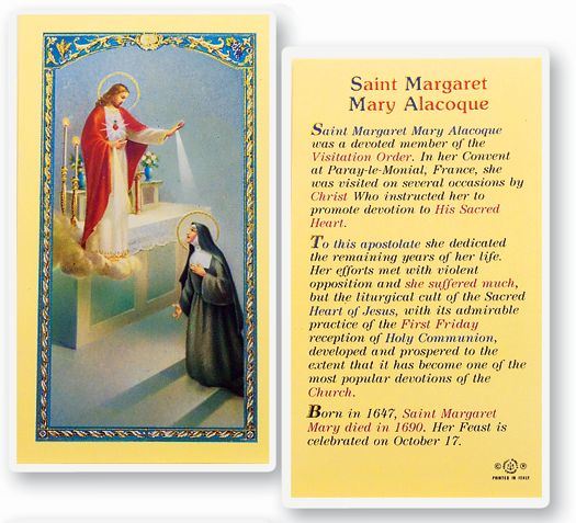 St. Margaret Mary Alacoque Bio Holy Card