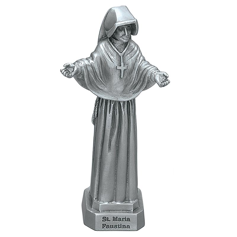 St. Maria Faustina 3.5" Pewter Statue 
