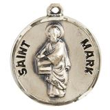 St. Mark Sterling Silver Medal on 20" Chain