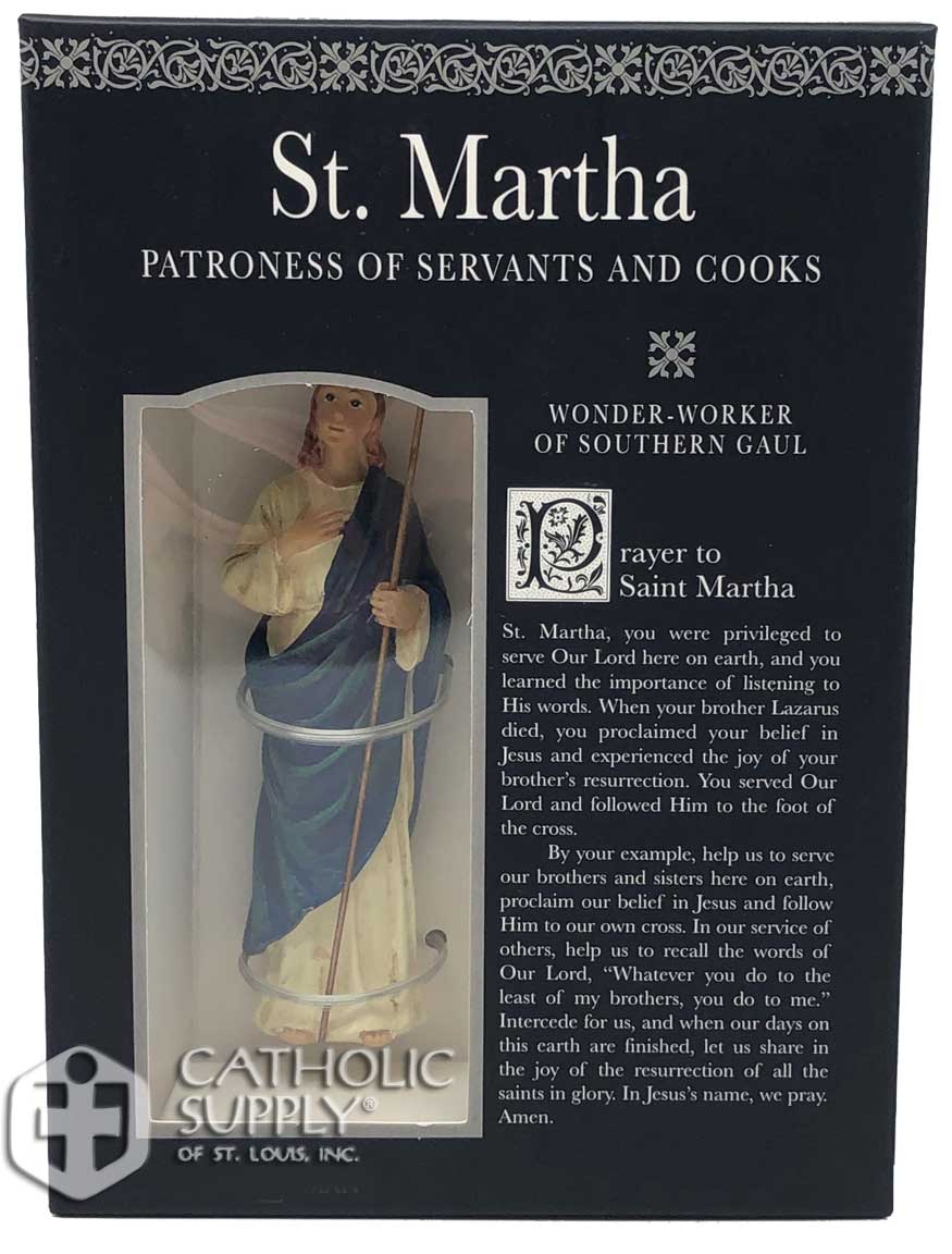 St. Martha Statue with Prayer Card Set