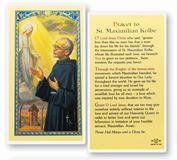 St. Maximilian Kolbe Laminated Prayer Card