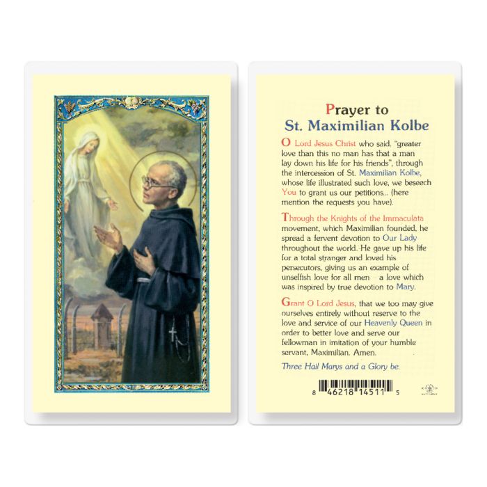 Saint Maximilian Kolbe Holy Card