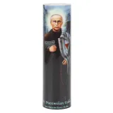 St Maximillian Kolbe 8" Flickering LED Flameless Prayer Candle with Timer