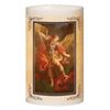 St. Michael 6" Battery Operated LED Wax Pillar Candle
