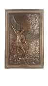St. Michael 9" Wall Plaque, Lightly Painted Bronze