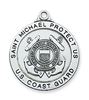 St. Michael Coast Guard Sterling Silver Medal on 24" Chain