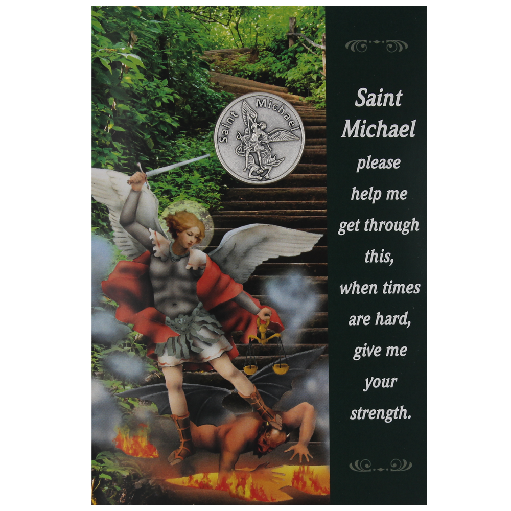 St. Michael Greeting Card with Removable Pocket Token
