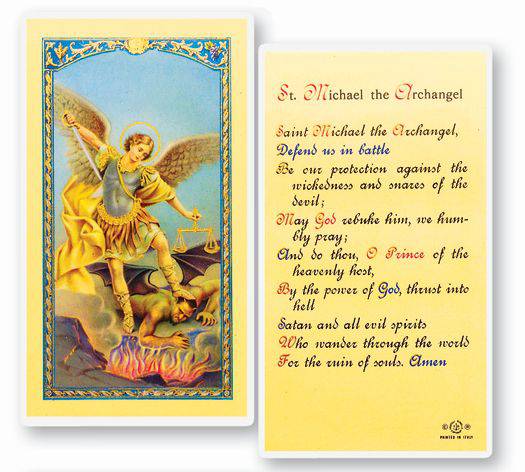 St. Michael Laminated Holy Card