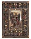 St. Michael Painted Bronze Wall Plaque