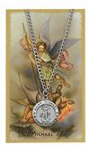 St. Michael Pendant and Laminated Holy Card