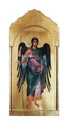 St. Michael /Florentine wood wall plaque  Imported from Italy. Handcrafted.  Measures  21" x 45"