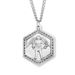 St. Michael Sterling Silver Hexagon Medal on 24" Chain