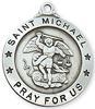 St. Michael Sterling Silver Medal on 24" Chain