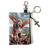 St. Michael Tapestry Rosary Key Chain Coin Holder Case Pouch 4 3/4 Inch