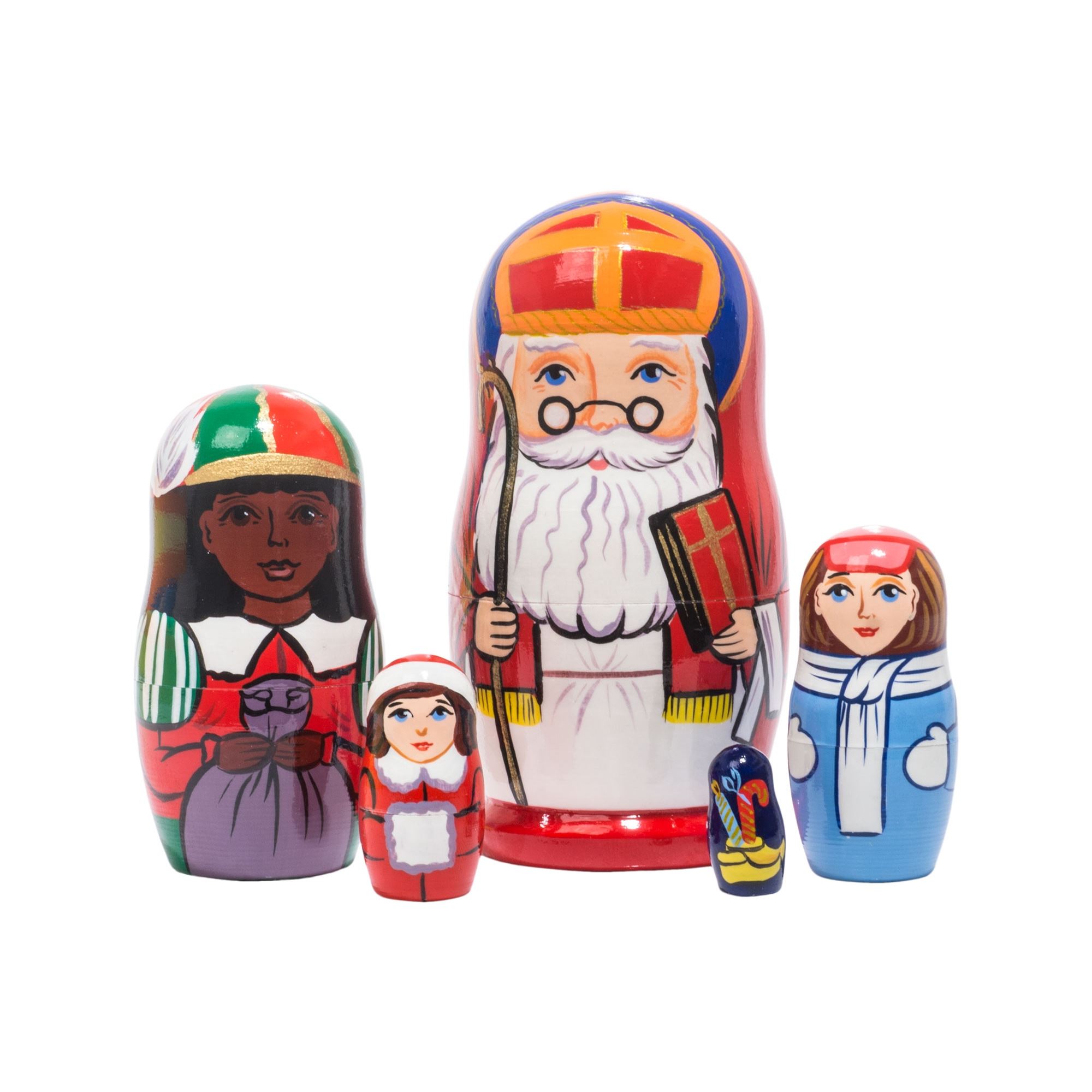St. Nicholas 4" Nesting Doll Set of 5 from Russia