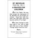 St. Nicholas Prayer for Children Paper Prayer Card, Pack of 100 - 123166