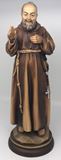St. Padre Pio Statue, 15" Colored Maple