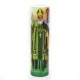 St. Patrick 8" Flickering LED Flameless Prayer Candle with Timer