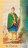 Saint Patrick  2 Page Biography, Name Meaning, Patron Attributes, Prayer to Saint, Feast Day  Gold Stamped Italian Art 5.375" X 3.25"