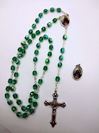 St. Patrick Emerald Crystal Rosary with Extra St. Patrick Medal