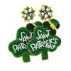 St. Patrick's Day Clover Green Beaded Earrings