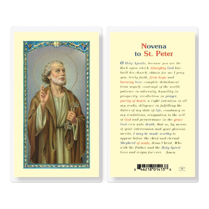 Saint Peter Novena Prayer Holy Card