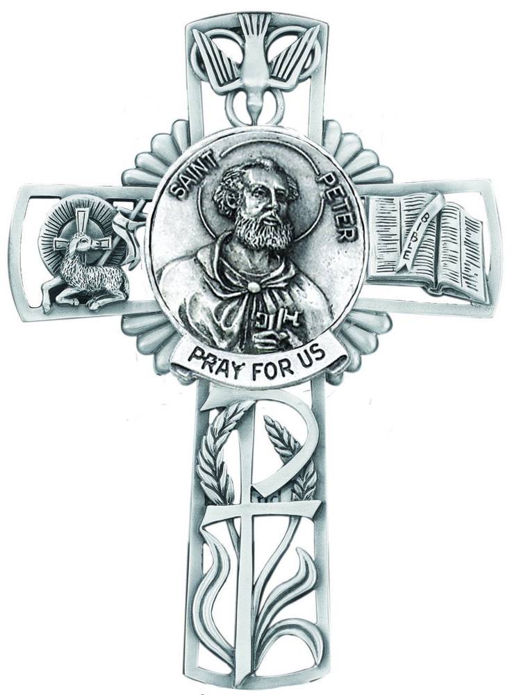 Pewter St. Christopher Fishing Medal