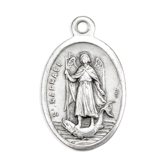St. Raphael 1" Oxidized Medal 