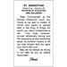 St. Sebastian Paper Prayer Card, Pack of 100 - 123215