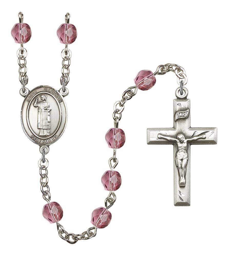 St. Stephen the Martyr Patron Saint Rosary, Square Crucifix