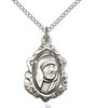 St. Teresa of Calcutta Sterling Silver Fancy Medal on 18"Chain
