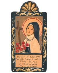 St. Teresa of Lisieux The Little Flower Handmade Pocket Token 1.5 in x 3 in