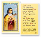 St. Therese Laminated Prayer Card