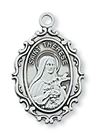 St. Therese Sterling Silver Medal on 18" Chain
