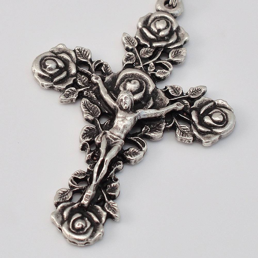 Antique Rosary, Blessed top Religious Catholic, Circa 1950, Silver Plated, Gift Birthday Anniversary