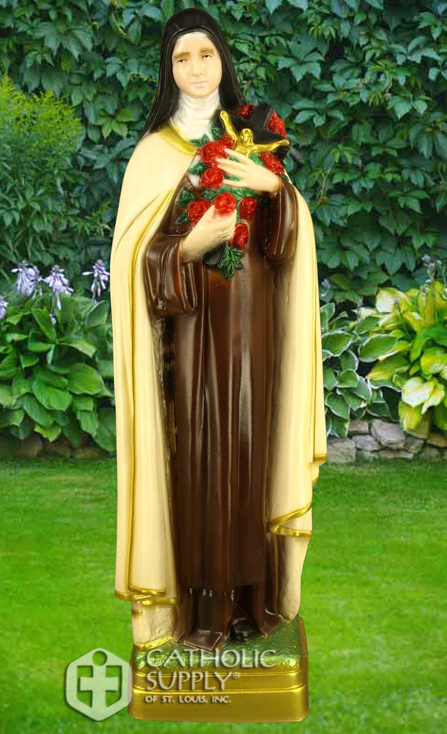 St. Therese the Little Flower Full Color 24" Vinyl Indoor/Outdoor Statue
