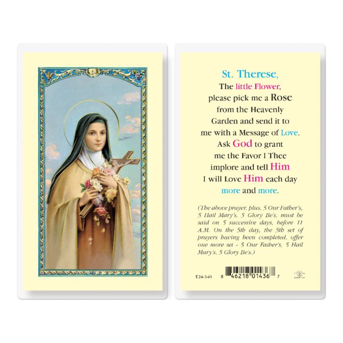Saint Therese Pick Me a Rose Holy Card