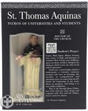 4" resin St. Thomas Aquinas statue.  The fascinating lives of these saints are printed on each box, and reveal their relevance in modern times. Prayer card and statue included in each box.