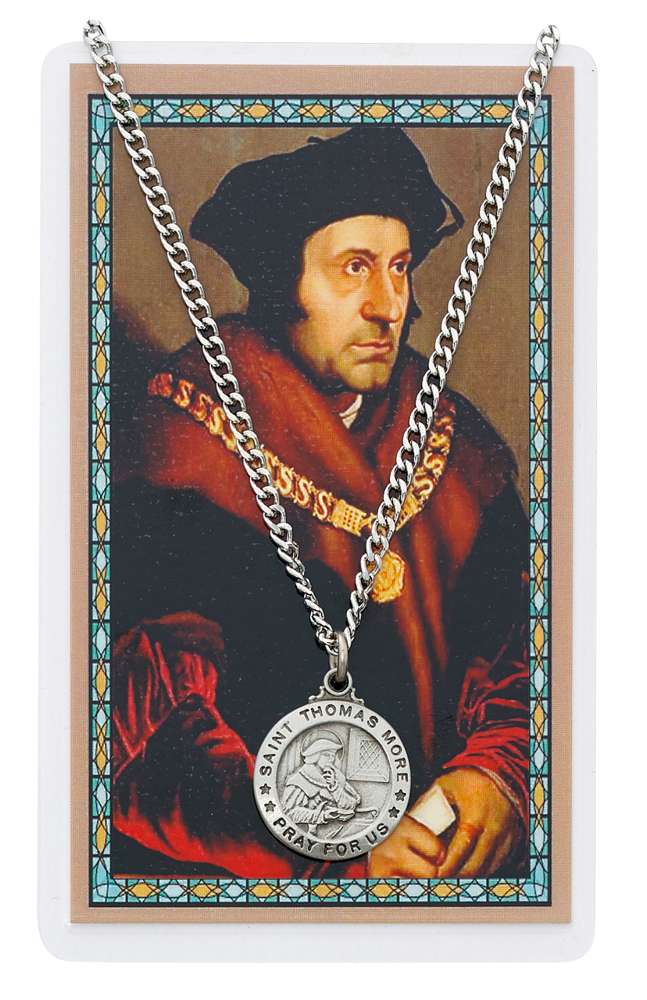 Saint Thomas More Pendant & Holy Card Set