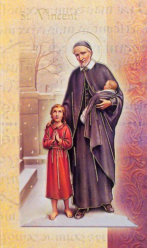 St. Vincent De Paul Biography Card