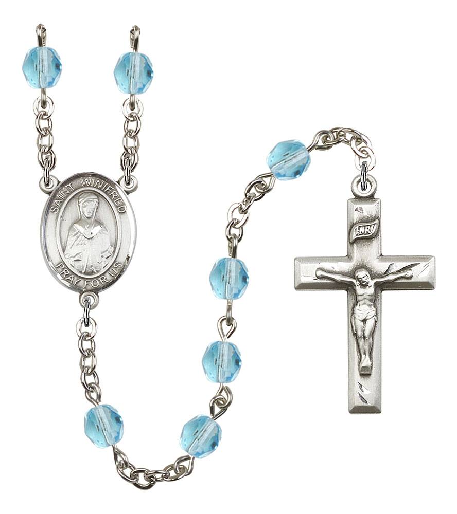 St. Winifred of Wales Patron Saint Rosary, Square Crucifix