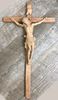 Stained Wood Carved 18" Wall Crucifix from Italy