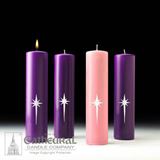Star of Magi Advent Candles 3x12/3 Purple 1 Rose