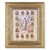 Stations of the Cross 10 1/4" x 12 1/4" Print in Antique Gold Frame