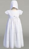 Stella Embroidered Tulle Christening Gown and Bonnet Set