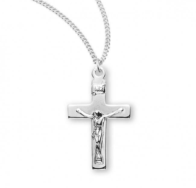 Sterling 3/4" Crucifix On An 18" Stainless Chain