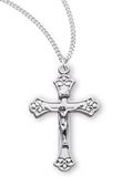 Swirled Sterling Silver Crucifix On 18" Chain