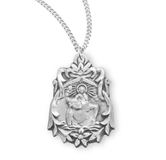 St. Christopher Fancy Sterling Silver Medal with 18in Chain